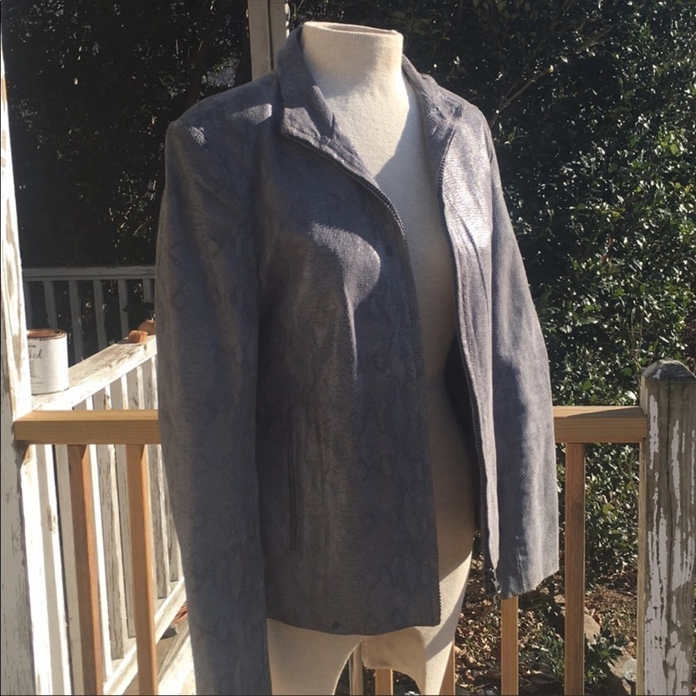 Brandon Thomas Python 🐍 print leather jacket - Picture 2 of 8
